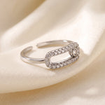Lundholm Nella fidget ring met zirkonia zilverkleurig 4