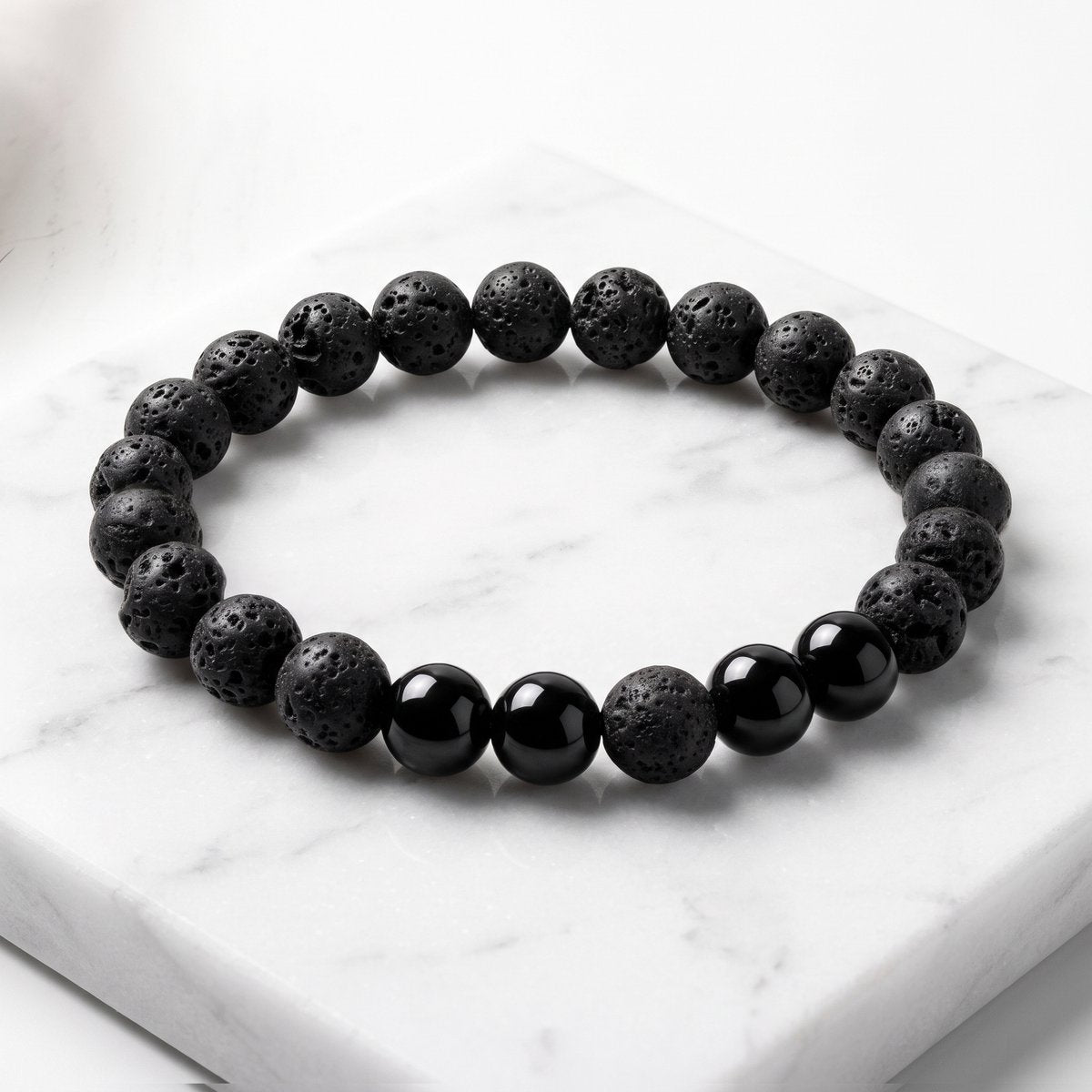 Lundholm Eldar Heren Armband Lavasteen Accentkralen