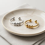 Lundholm Mira fidget ring met bolletjes zilverkleurig 3