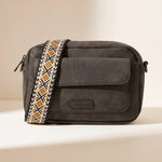 Lundholm Sandviken crossbody zwart dames — detail rits sluiting