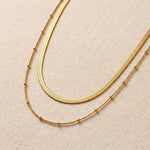 Lundholm Tessa layering ketting goud pvd plated detail