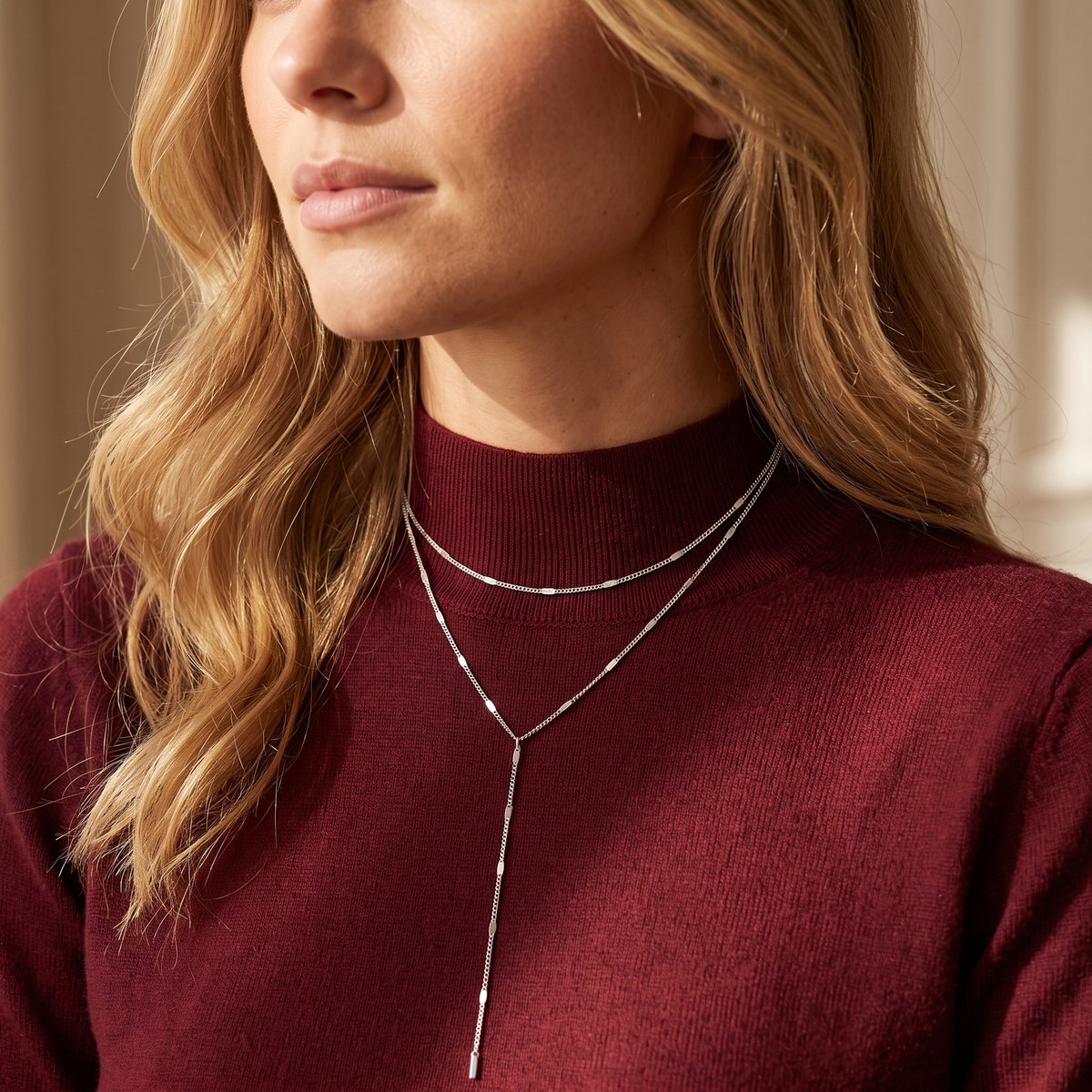 Lundholm Nathalie zilver layered ketting dames stainless steel