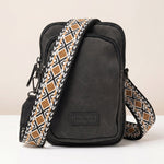 Lundholm Strömsund crossbody zwart leer dames — detail rits sluiting
