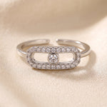 Lundholm Nella fidget ring met zirkonia zilverkleurig 2