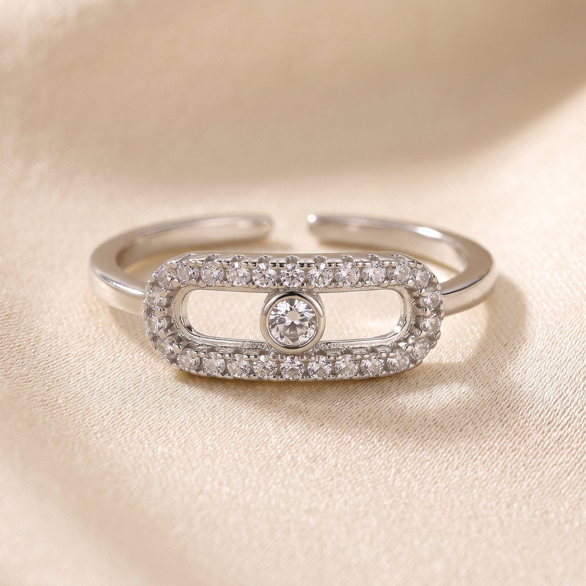 Lundholm Nella fidget ring met zirkonia zilverkleurig 2