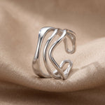 Lundholm Phoenix ring zilverkleurig detail - verstelbaar one size damesring