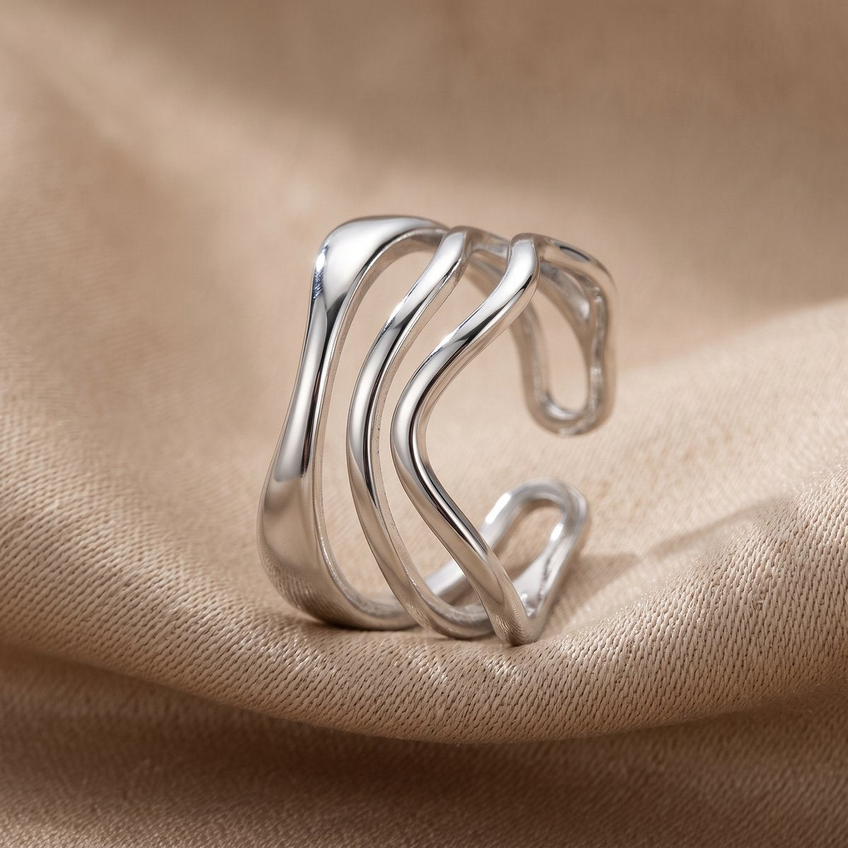 Lundholm Phoenix ring zilverkleurig detail - verstelbaar one size damesring