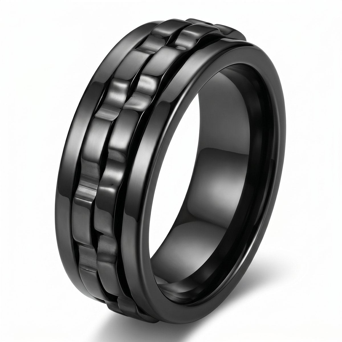 Lundholm Sten Heren Ring Zwart detail
