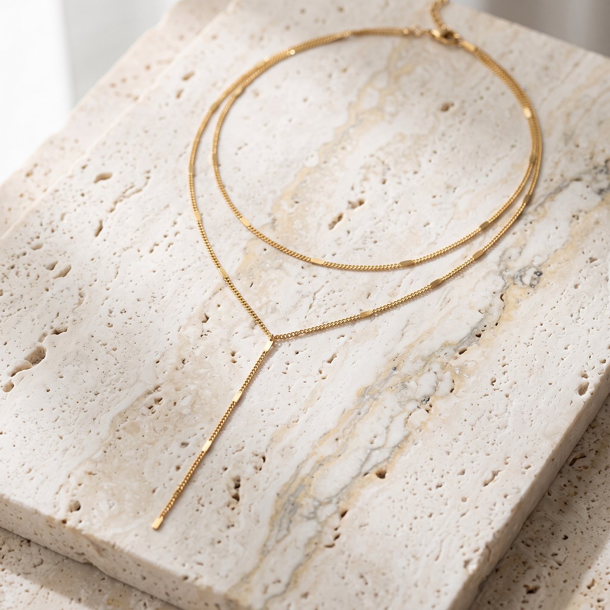 Lundholm Nathalie gouden layered ketting dames stainless steel