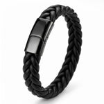 Lundholm Nils Heren Armband Zwart Echt Leer