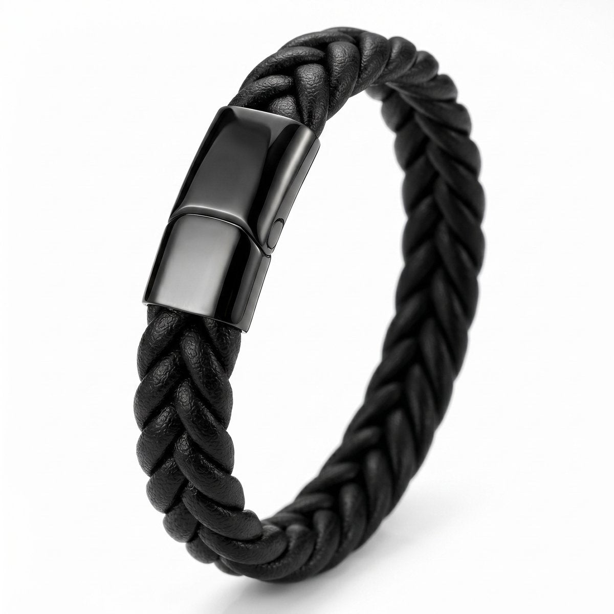 Lundholm Nils Heren Armband Zwart Echt Leer