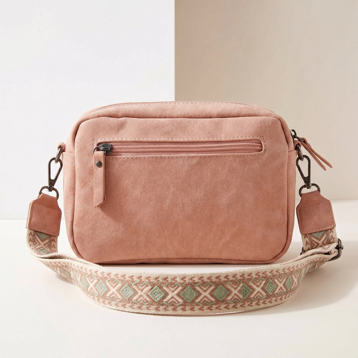 Lundholm Sandviken crossbody roze dames — detail tassenriem