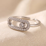 Lundholm Nella fidget ring met zirkonia zilverkleurig