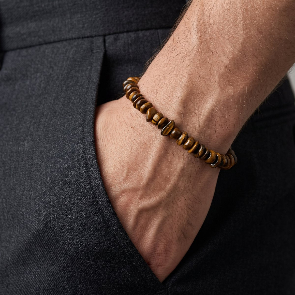 Lundholm Knut Tijgeroog Chips Armband detail