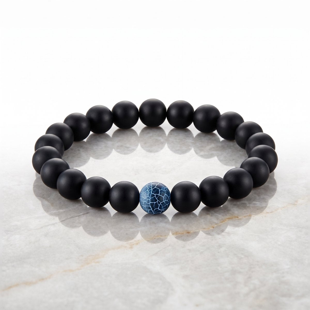 Lundholm Levi Heren Armband Kralen Zwart Blauw