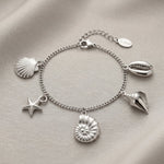 Lundholm Solveig bedelarmband dames zilverkleurig stainless steel schelpen zeester beach vibes