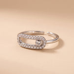 Lundholm Nella fidget ring met zirkonia zilverkleurig 7