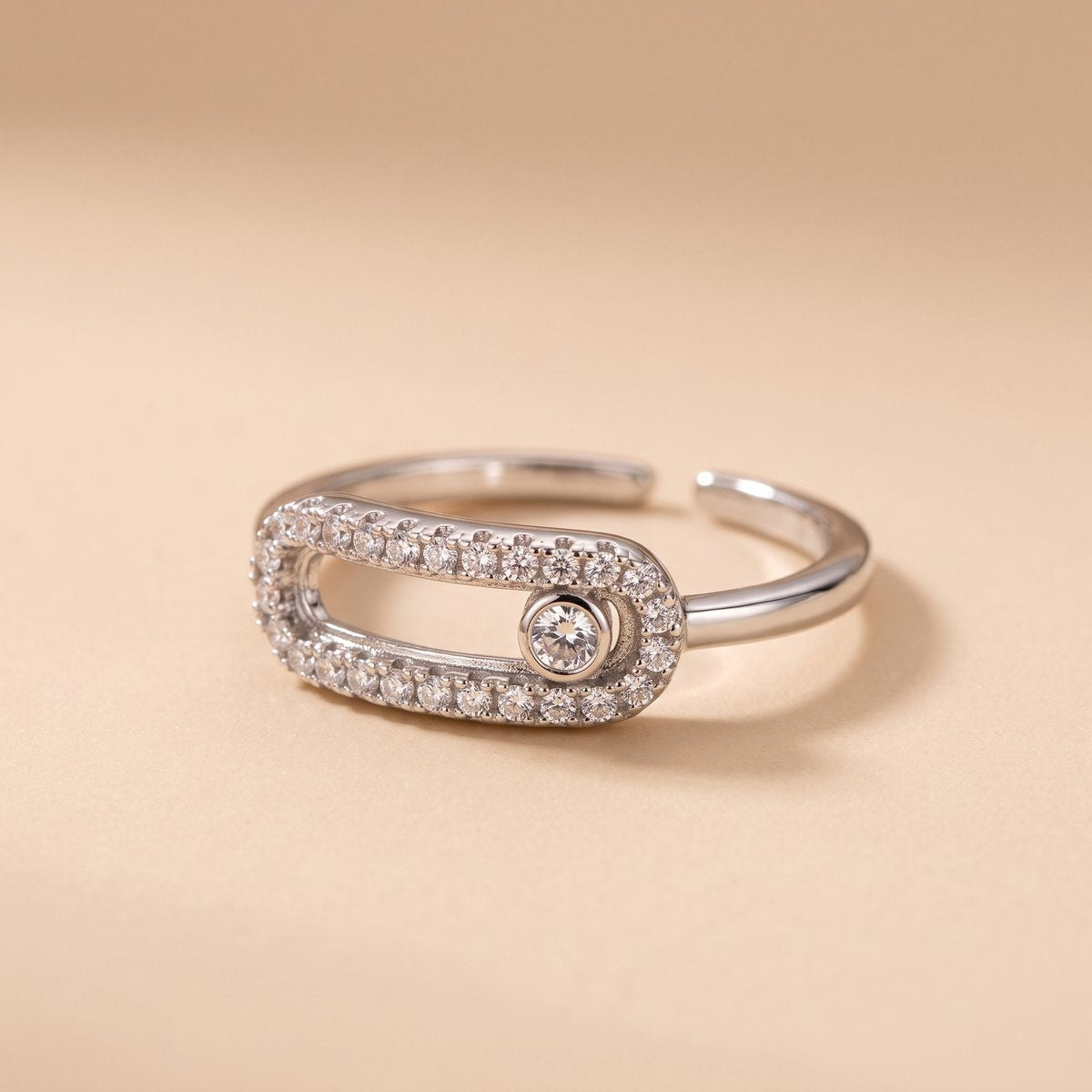 Lundholm Nella fidget ring met zirkonia zilverkleurig 7