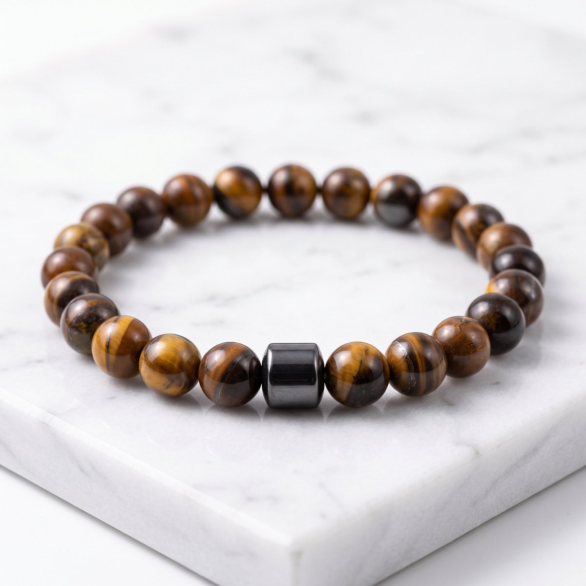 Lundholm Gunnar Heren Armband Tijgeroog Goudbruin