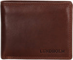 Lundholm Oslo heren portemonnee leer bruin RFID — vooraanzicht billfold model 5878