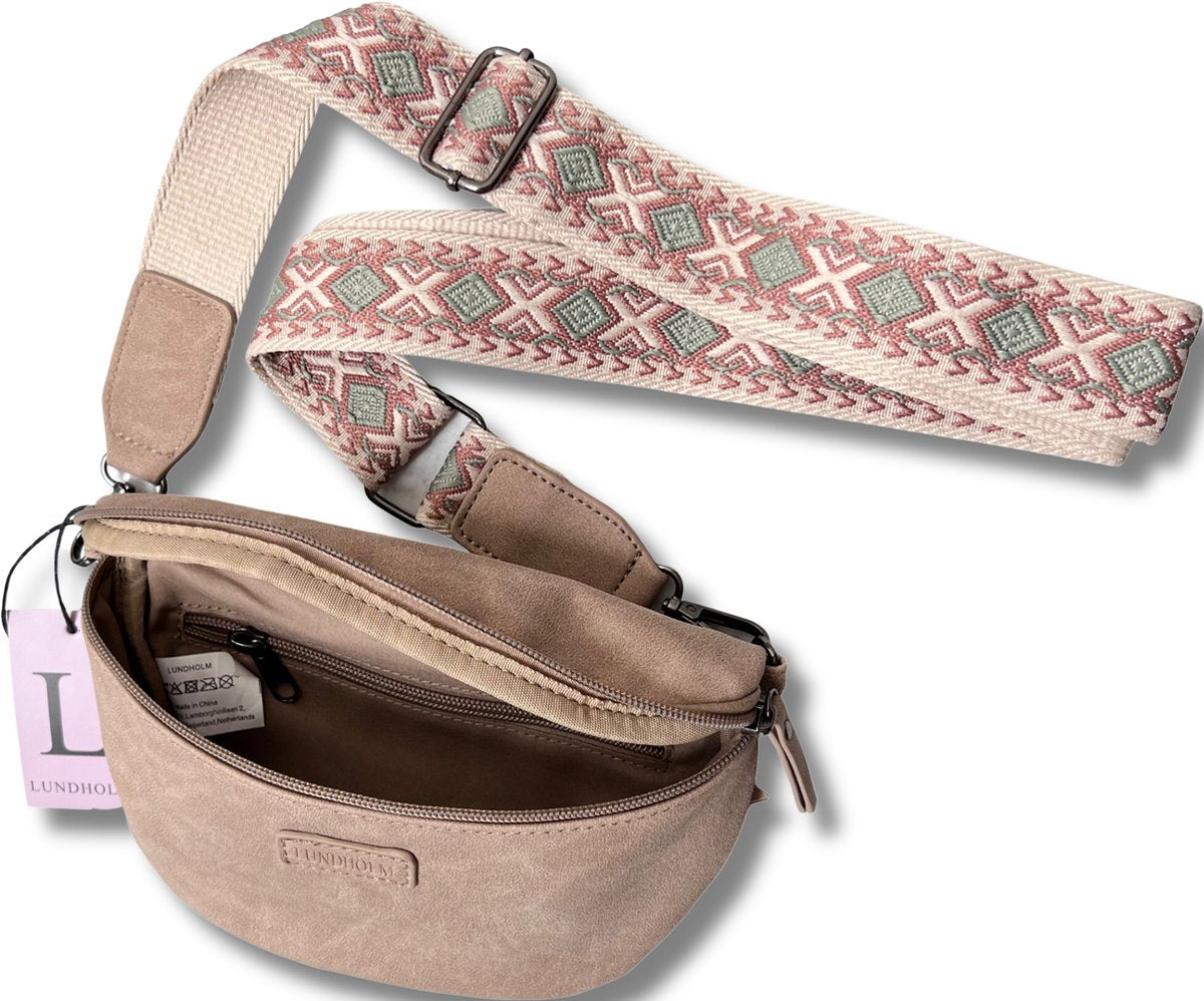 Lundholm Heby heuptas beige dames — detail brede tassenriem