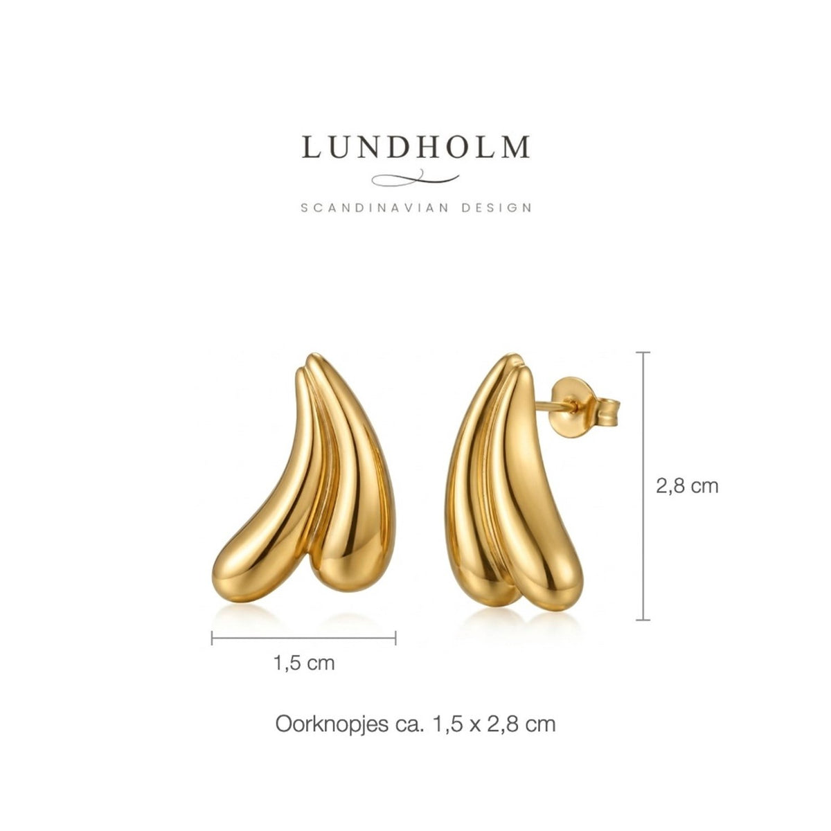 Lundholm Lana – Sculptural Statement Oorknopjes Dames