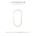 Lundholm Margaux parelketting met dubbele slangenketting, goudkleurig, maatindicatie