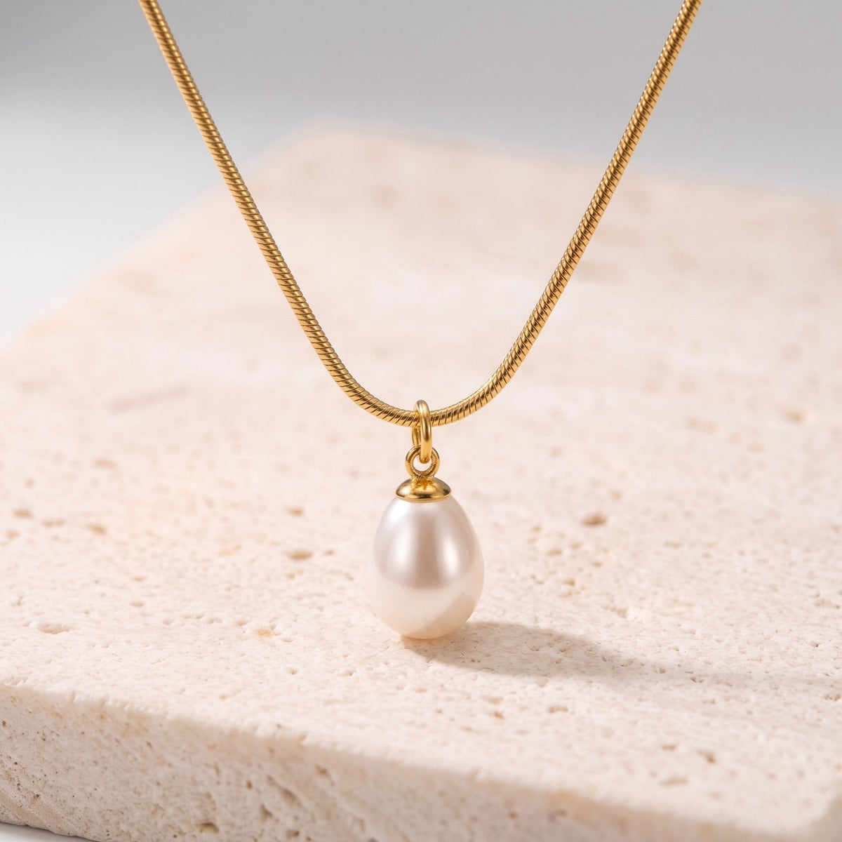 Lundholm Florine ketting met parel hanger goudkleurig