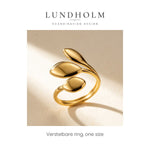 Lundholm Vilma blaadjes ring goudkleurig, detail