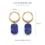 Lundholm Agneta oorringen met lapis lazuli, goudkleurig, foto 5