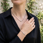 Lundholm Anah – Zirkonia Sieradenset met Ketting en Armband – Zilverkleurig – foto 2