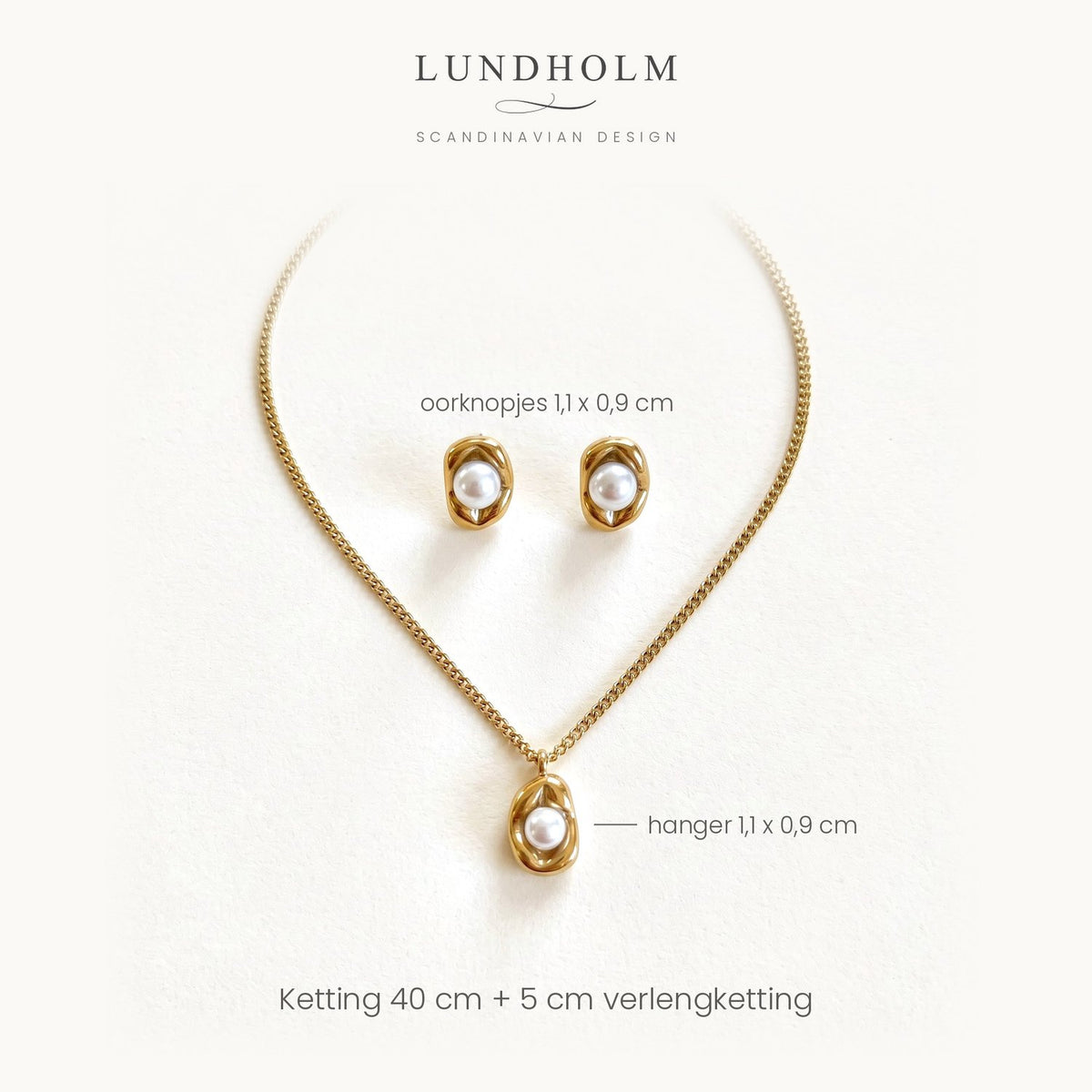 Lundholm Whitney sieradenset maatindicatie