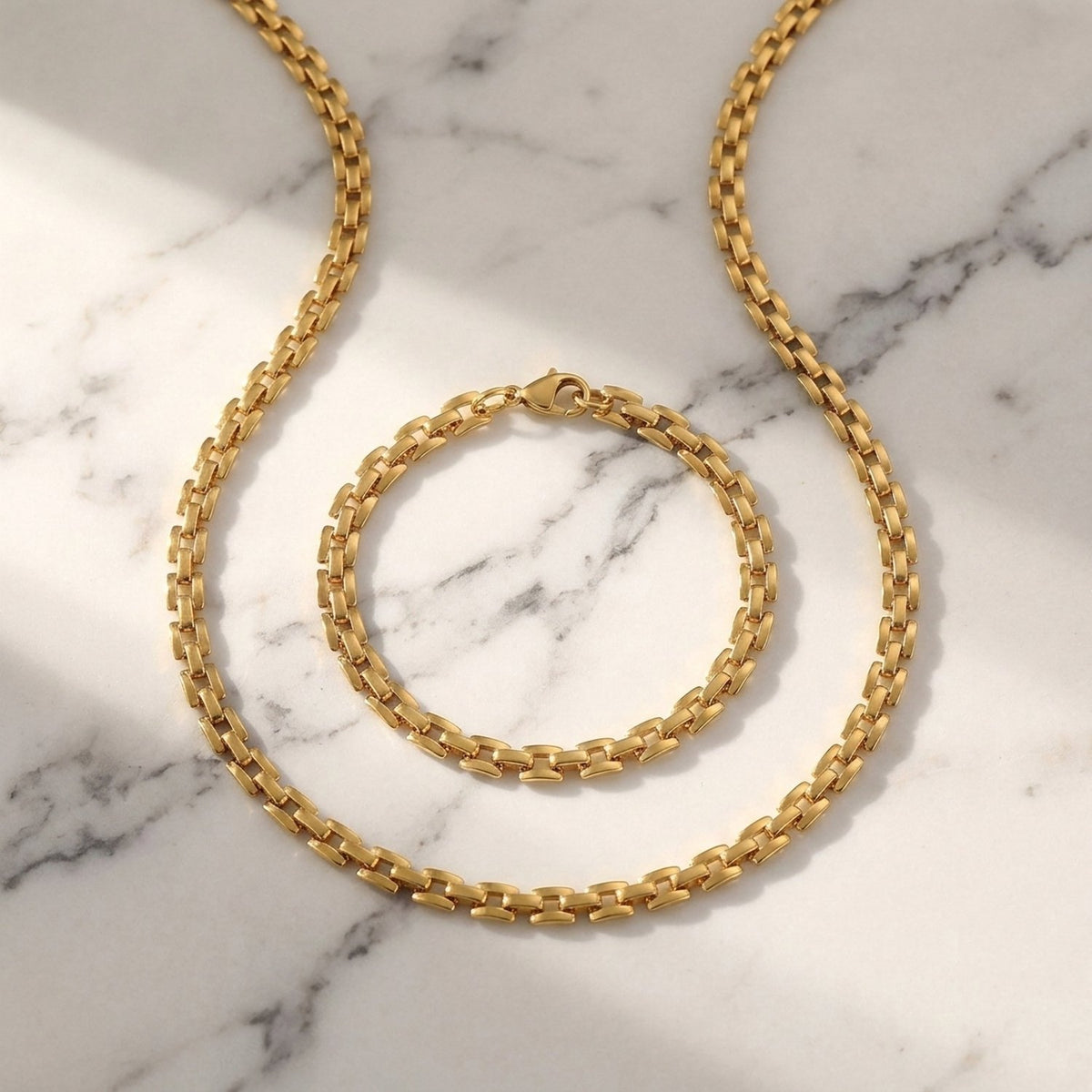 Lundholm Vendela sieradenset ketting en armband, goudkleurig