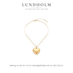Lundholm Isolde hart medaillon ketting goudkleurig, detail