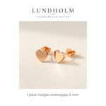 Lundholm Lykke hartjes oorknopjes roségoud, sfeerbeeld