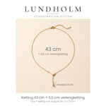 Lundholm Ellinor Y ketting met druppel hanger, goudkleurig, detail
