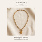 Nanna Ketting Stainless Steel Hartjes Ketting met Toggle Sluiting Goudkleurig foto 3