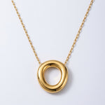Lundholm Cila statement ketting met rondje goudkleurig