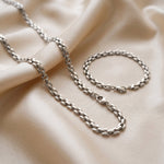 Lundholm Vendela sieradenset ketting en armband, zilverkleurig, detail