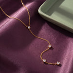 Lundholm Naomi Y-ketting met zirkonia goudkleurig