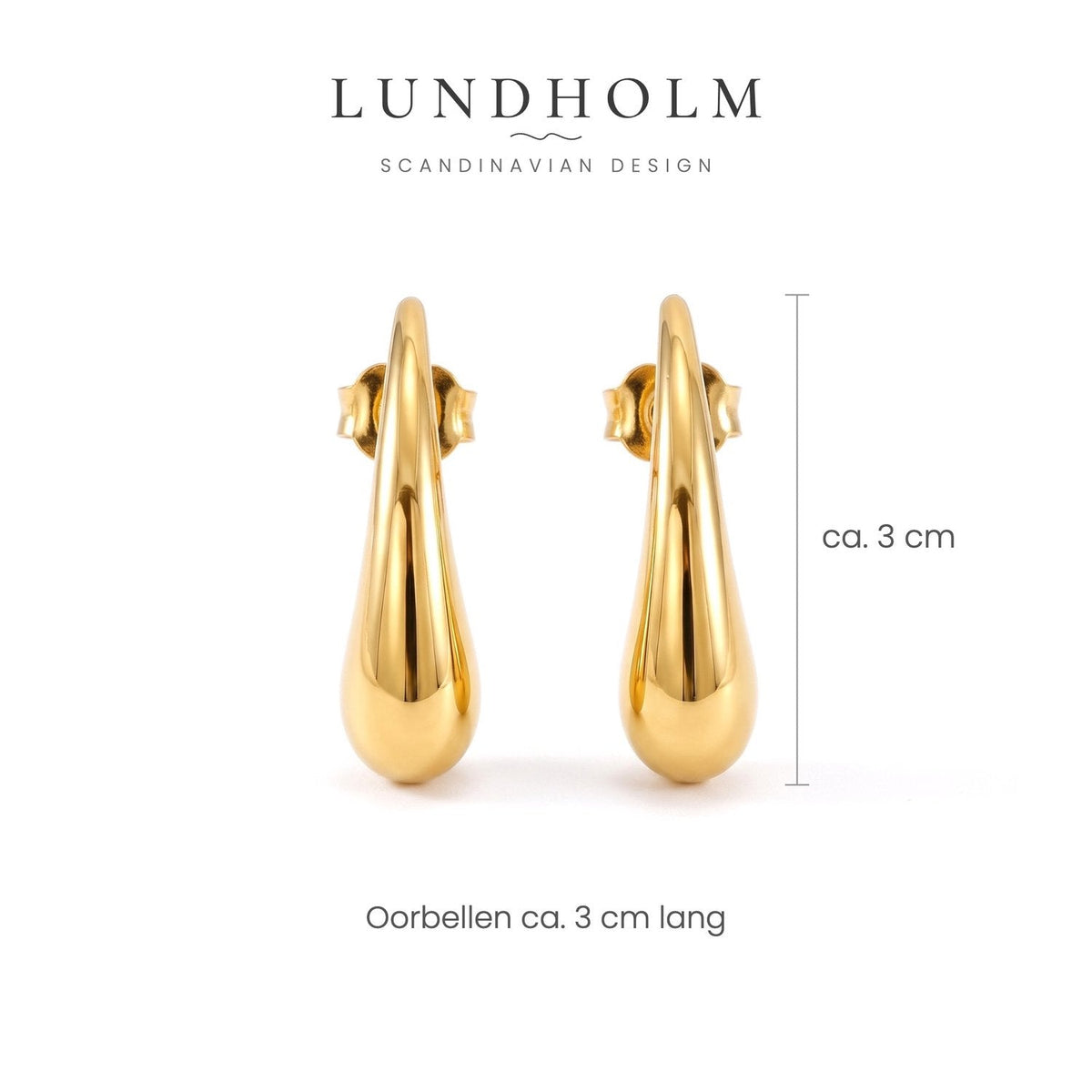 Lundholm Mirthe druppel oorbellen goudkleurig, stainless steel – foto 6