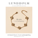 Lundholm Felicia klavertje vier armband goudkleurig, close-up