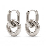 Lundholm Inka oorringen zilverkleurig met ronde ring, premium stainless steel