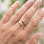 Dagny Ring Stainless Steel Open Ring met Druppel Design Verstelbaar Goudkleurig foto 5