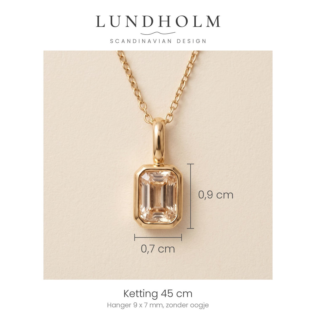Lundholm Josefin geboortesteen ketting april, goudkleurig, foto 6