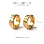 Lundholm Oscar heren earcuff oorbellen, goudkleurig, maatindicatie