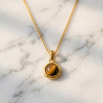 Lundholm Una ketting met tijgeroog, goudkleurig