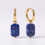 Lundholm Agneta oorringen met lapis lazuli, goudkleurig