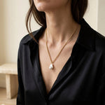 Lundholm Noelle parelketting met barokparel, goudkleurig, foto 2