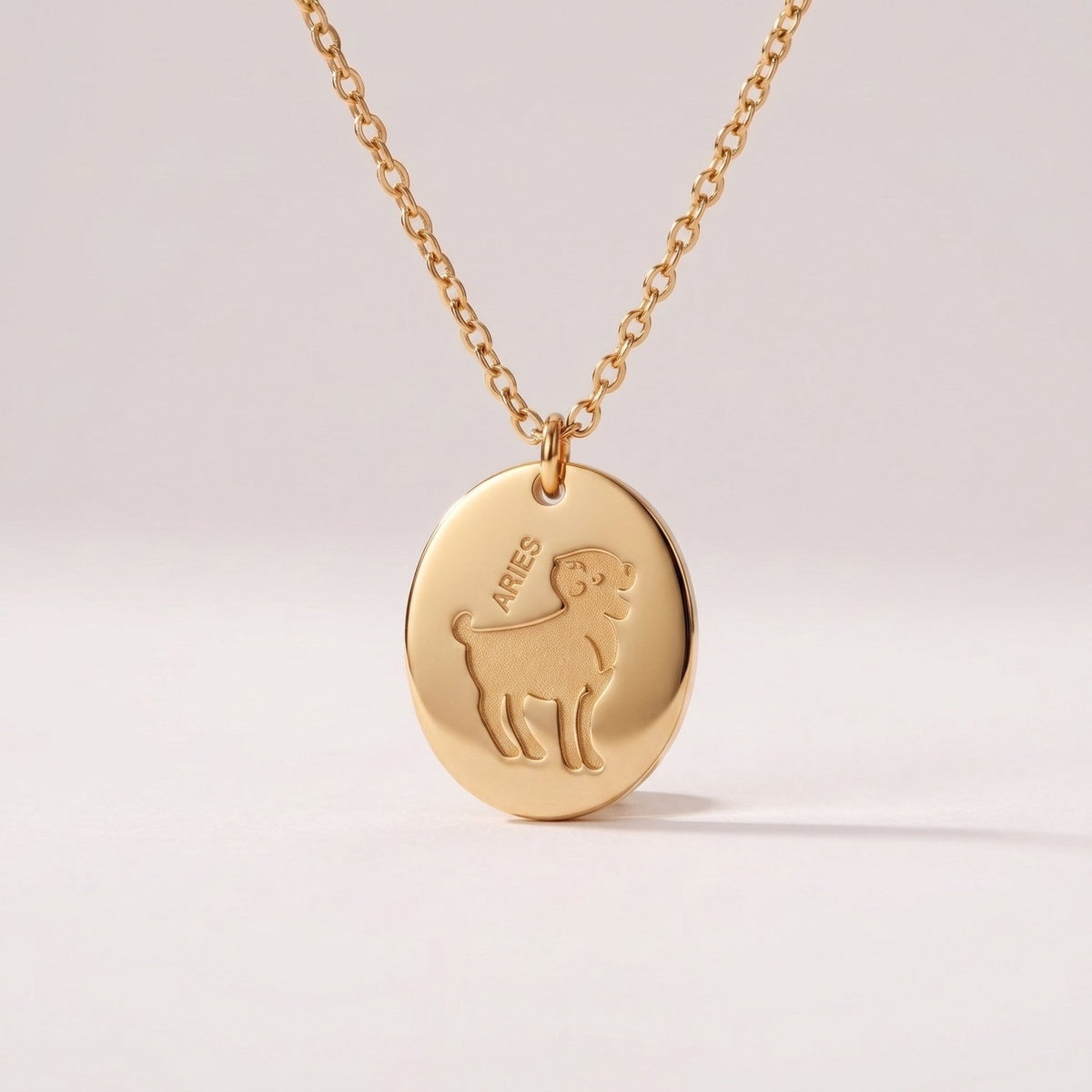 Lundholm Solenne sterrenbeeld ketting Ram, goudkleurig